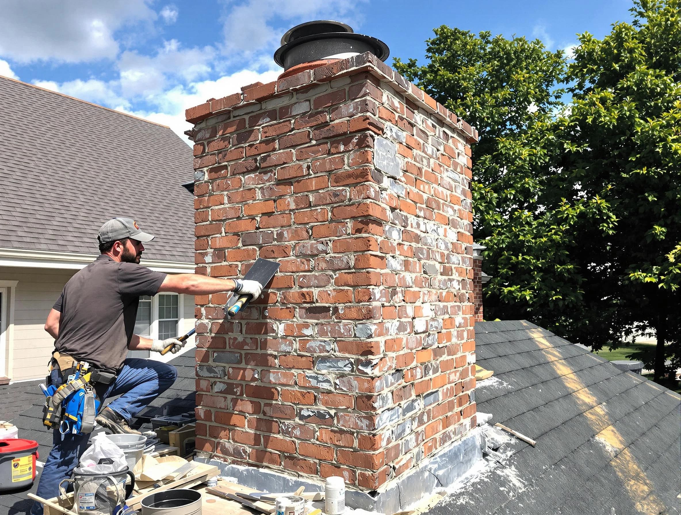 Completed chimney rebuild by Short Pump Chimney Sweep in Short Pump, VA