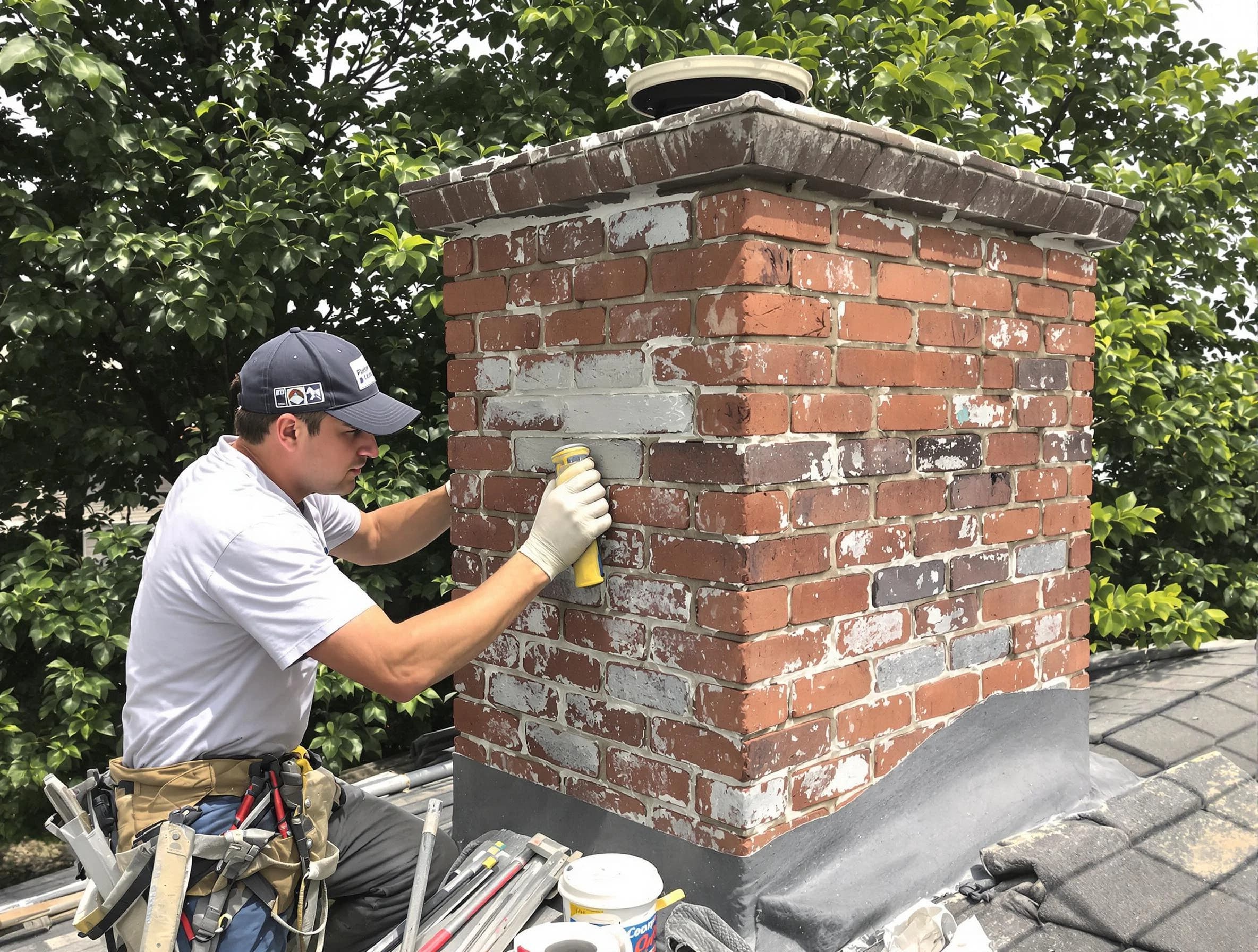 Short Pump Chimney Sweep restoring an aging chimney in Short Pump, VA